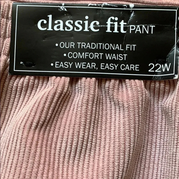 Alfred Dunner Pants Corduroy Rose Pink Size 22W NWT - Picture 5 of 11